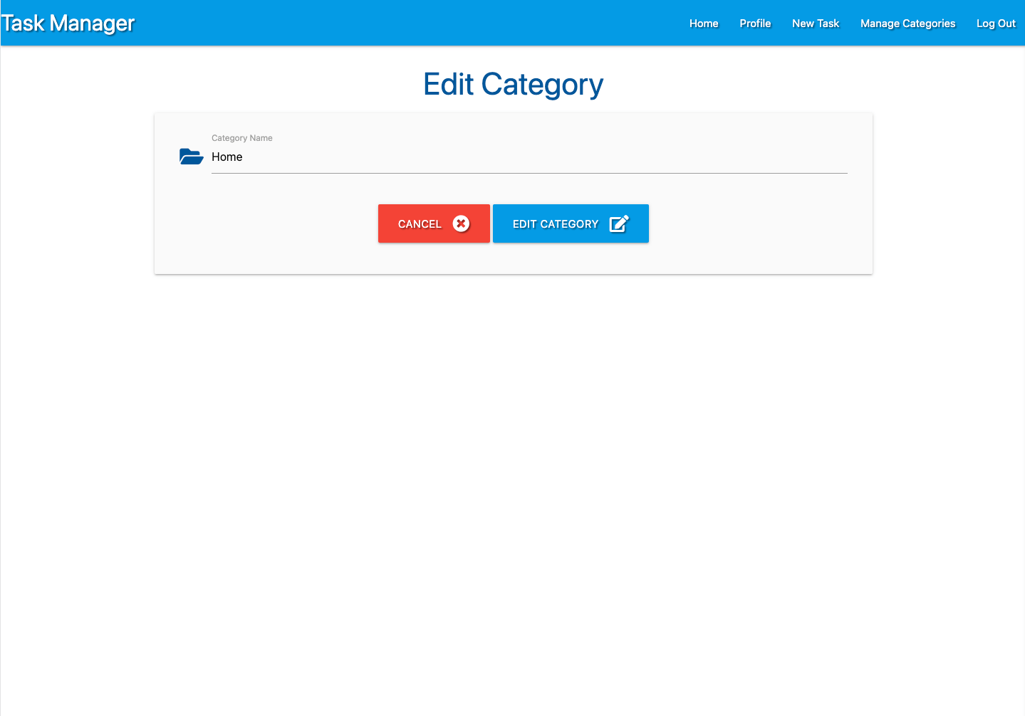 Edit Category Page