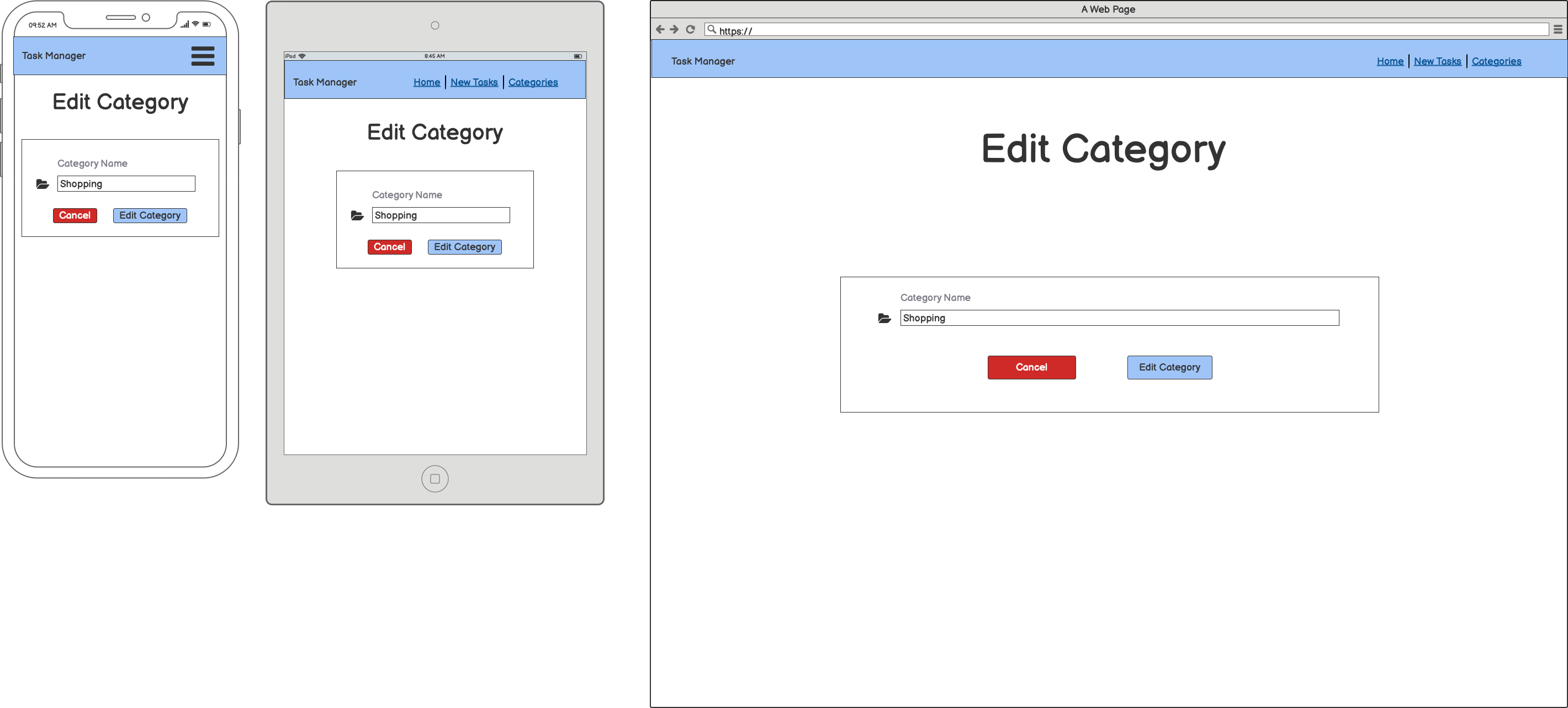 Edit Category Page