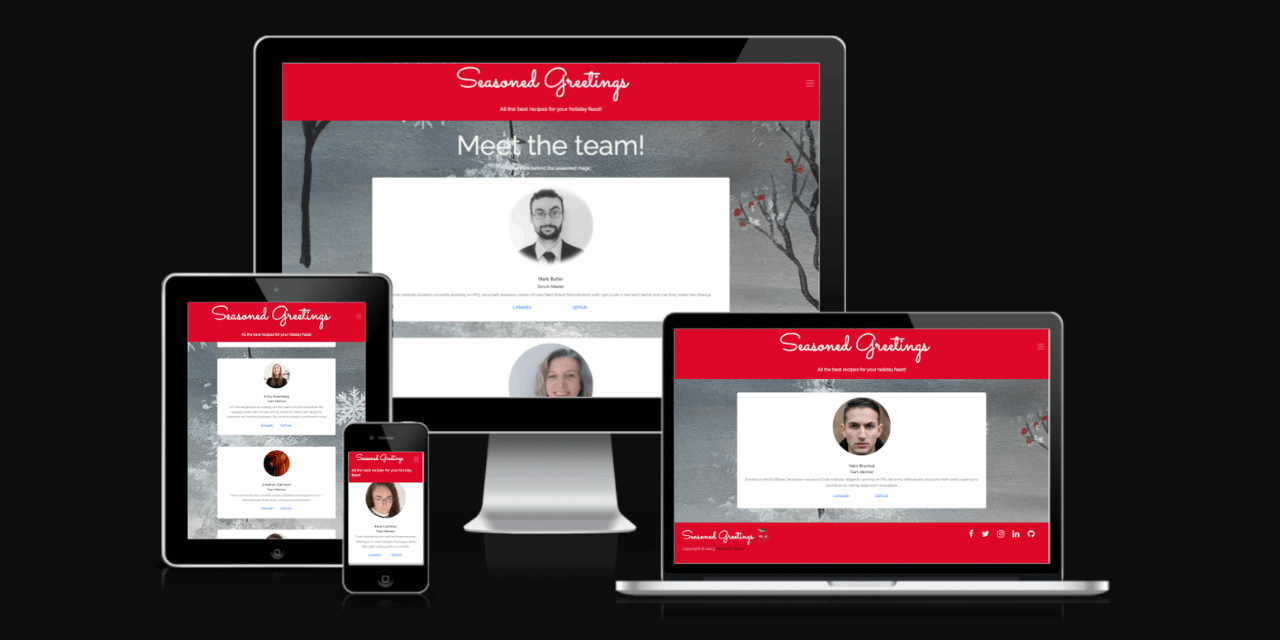 Meet the Team Page on a variety of devices