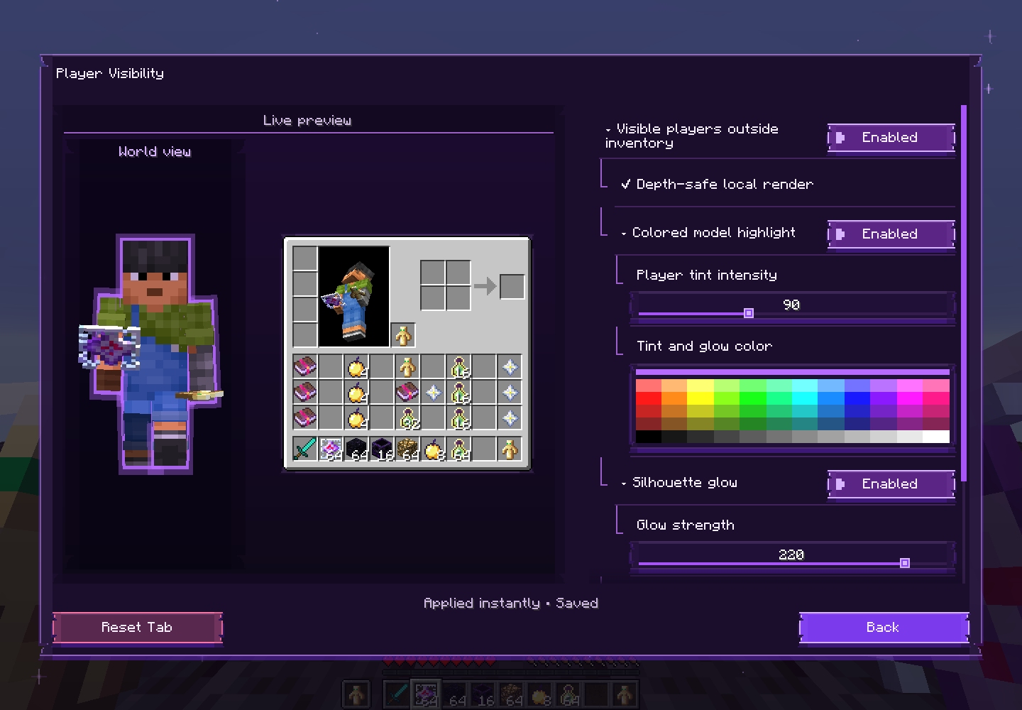 Player Visibility with the silhouette glow preview