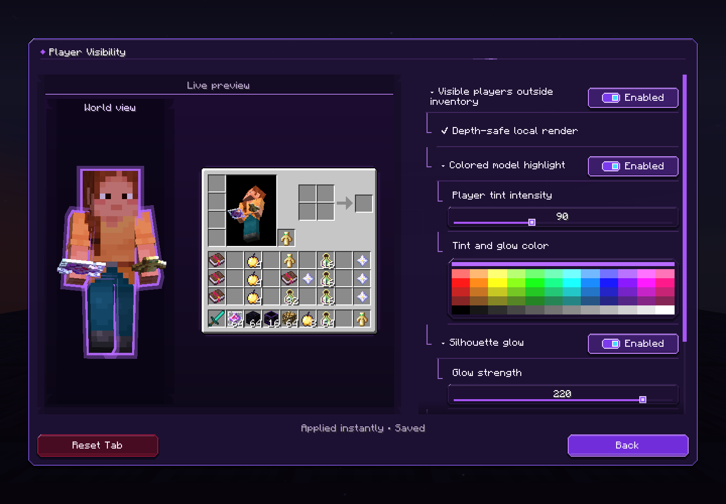 Player Visibility with the silhouette glow preview