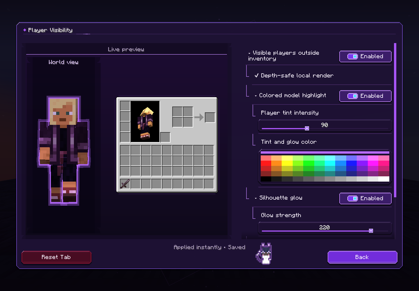 Player Visibility with the silhouette glow preview