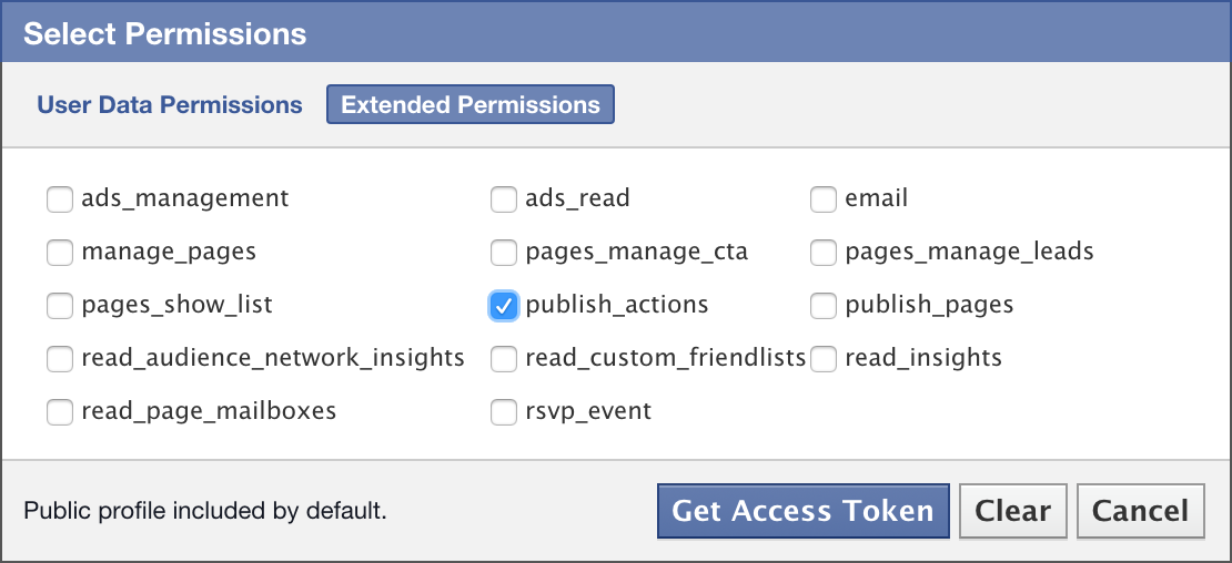 publish_actions permission