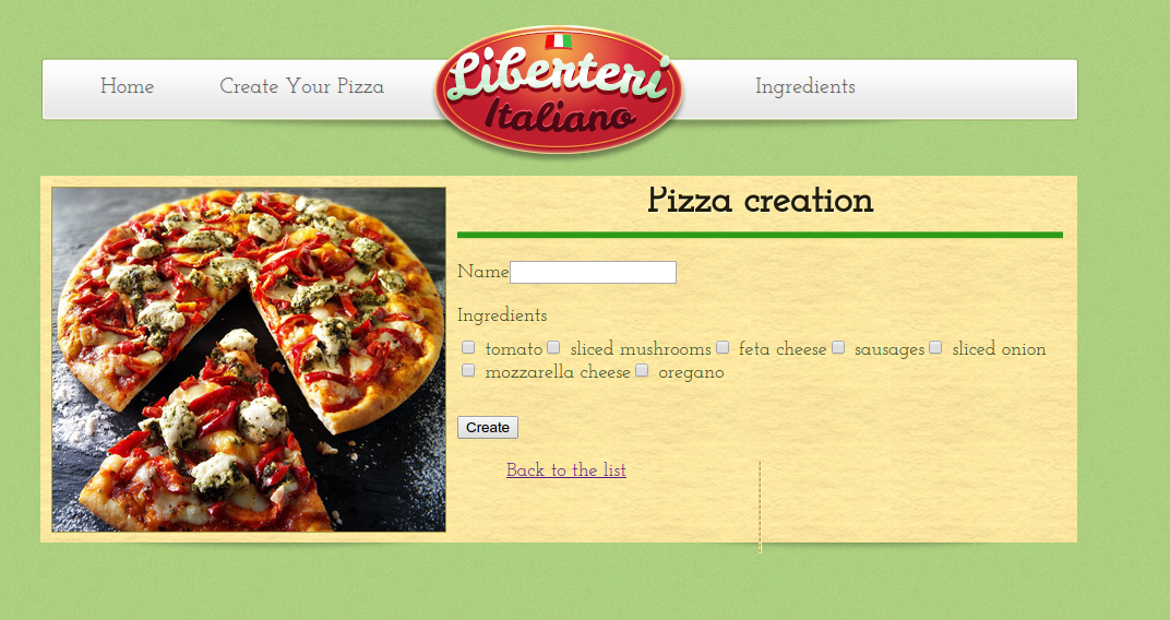 Pizza creation