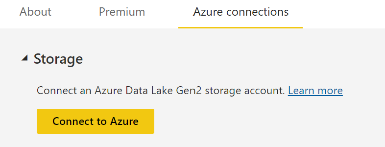 Screenshot of linking workspace to Azure storage