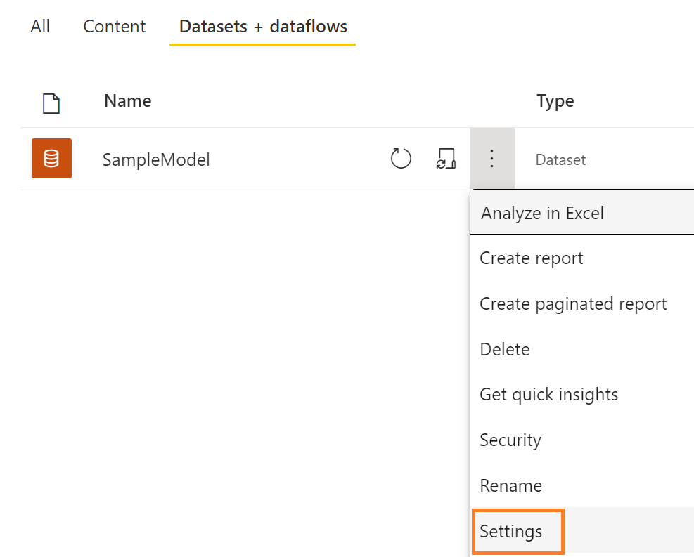 Dataset Settings screenshot