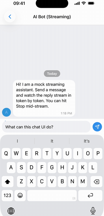 Streaming AI reply rendering markdown token by token