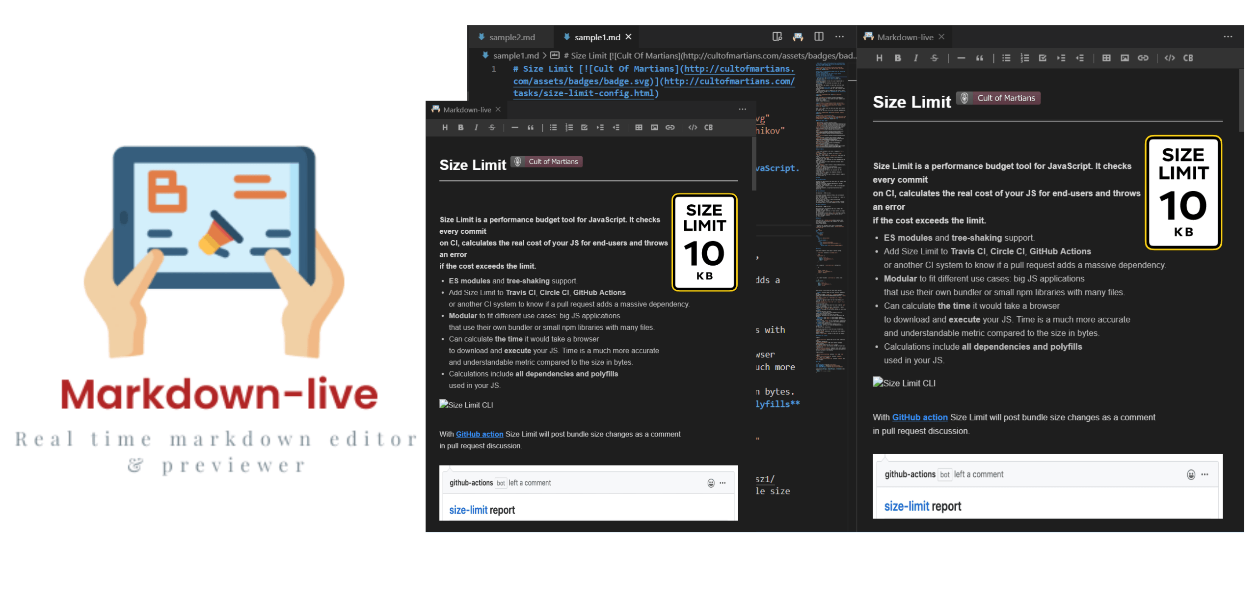 code editor with live preview