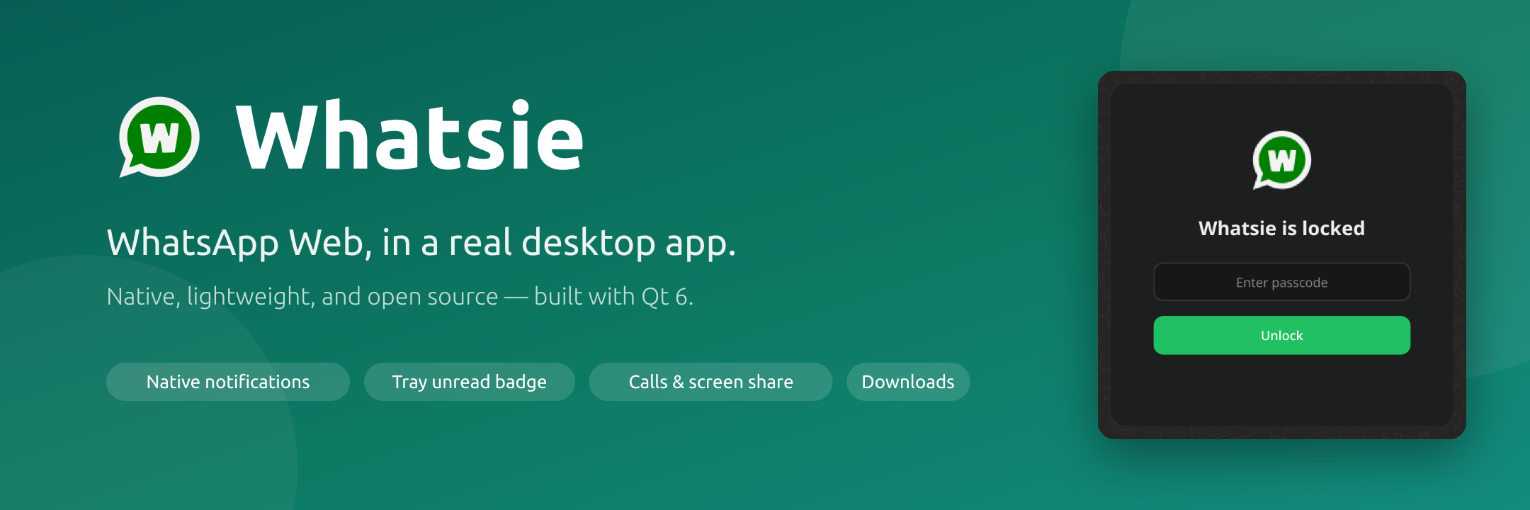 Whatsie — WhatsApp Web, in a real desktop app
