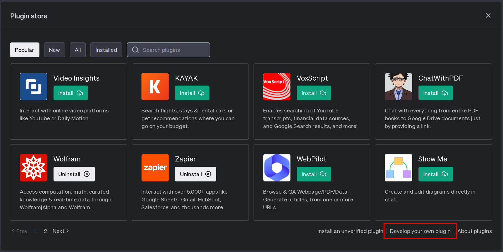 ChatGPT Plugins Developer