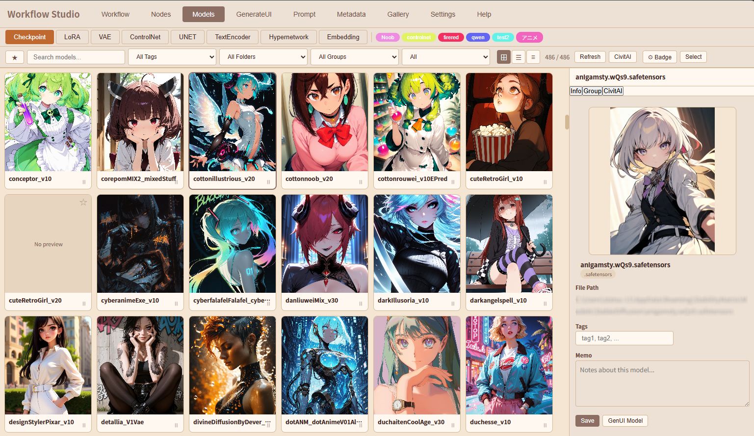 Models Tab
