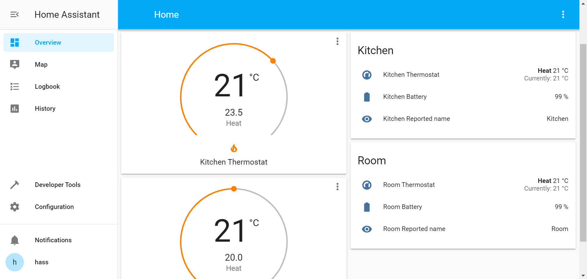 Home Assistant dashboard example
