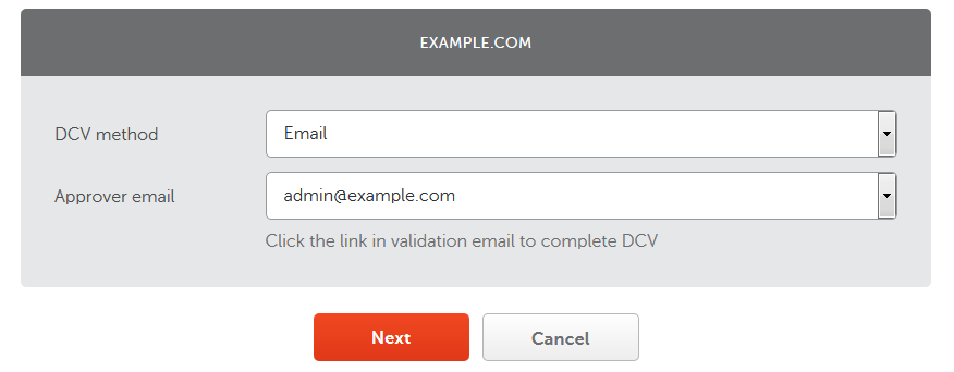 NameCheap SSL - Validation Method