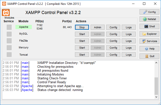 XAMPP - Start Apache (The Web Server)