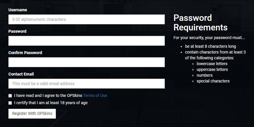 OPSkins - Register