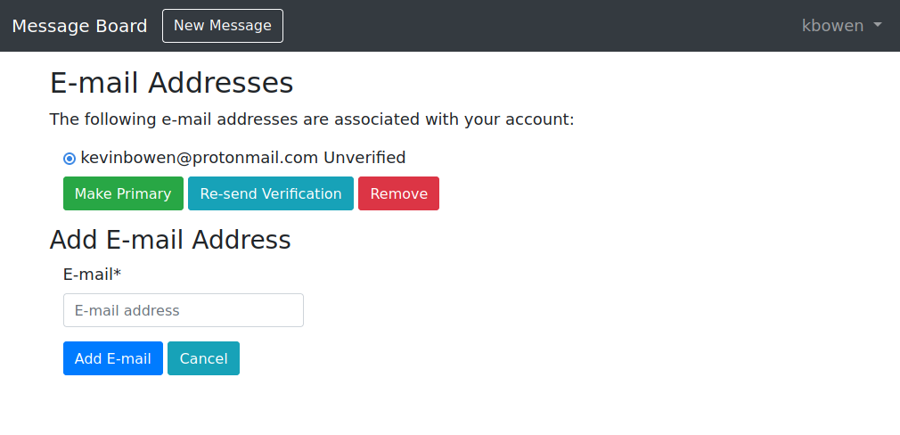 Email Address management