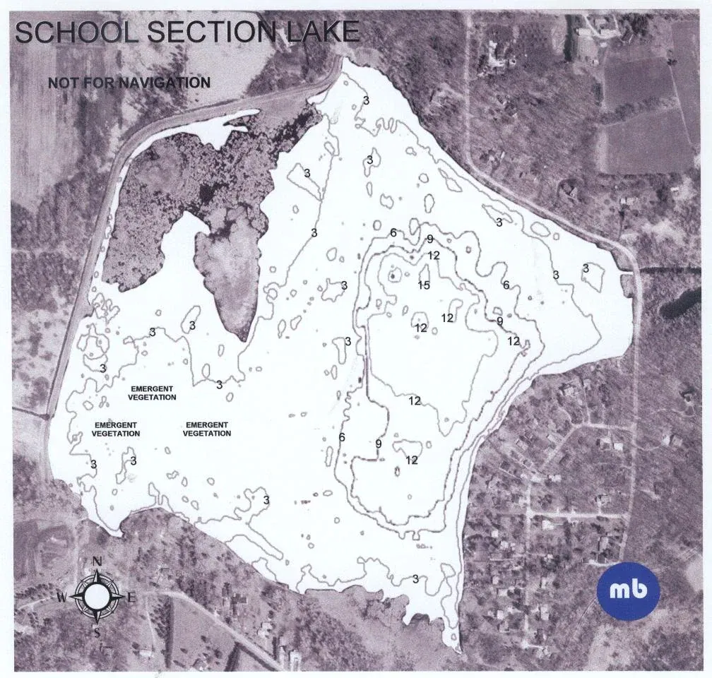 School Section Lake historical Wisconsin DNR depth map sheet 1