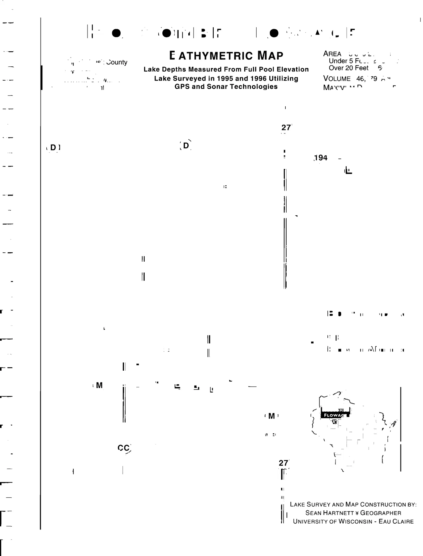 Holcombe Flowage historical Wisconsin DNR depth map sheet 1