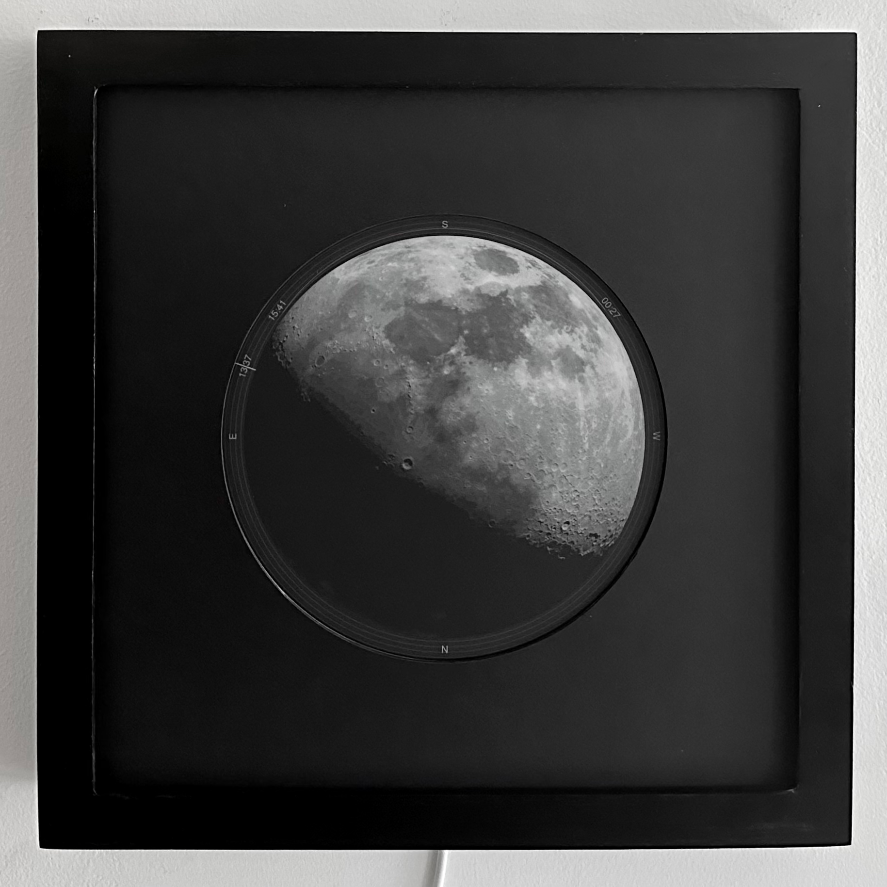 Luna, framed and hung