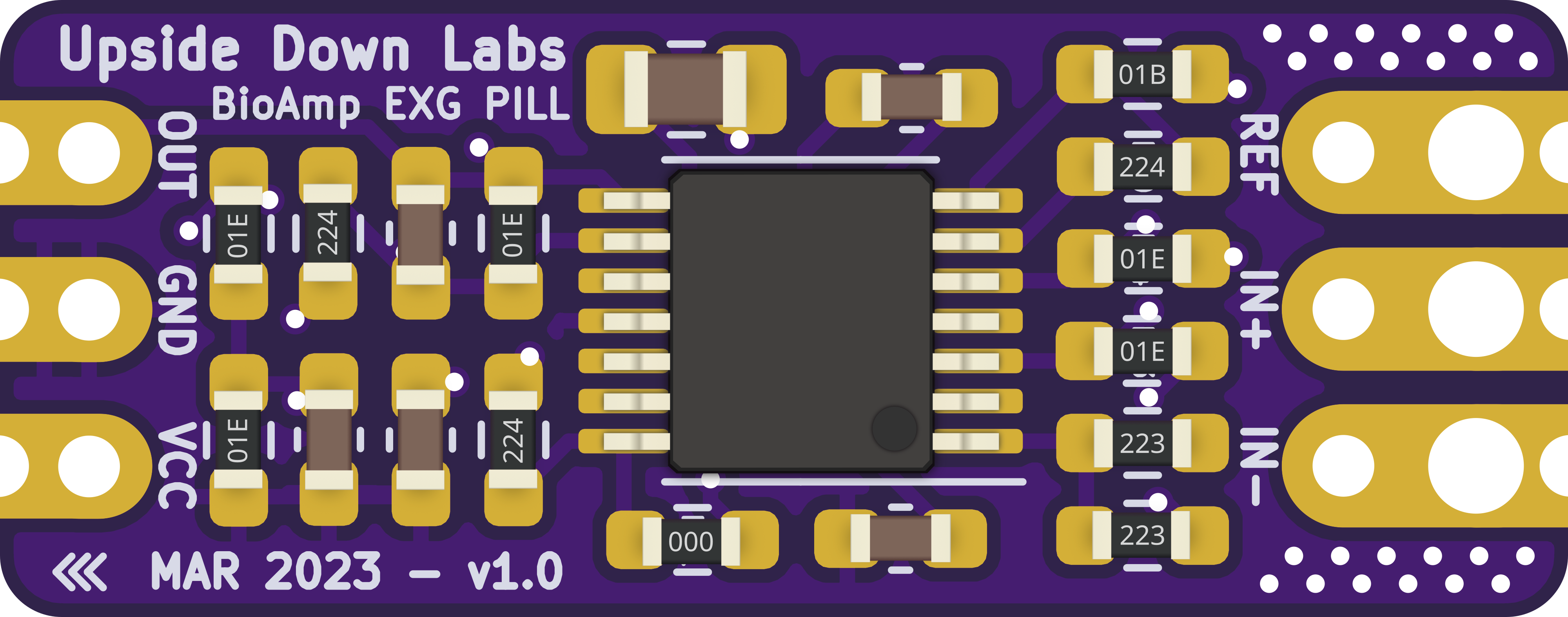 Upside Down Labs BioAmp EXG Pill front annotated