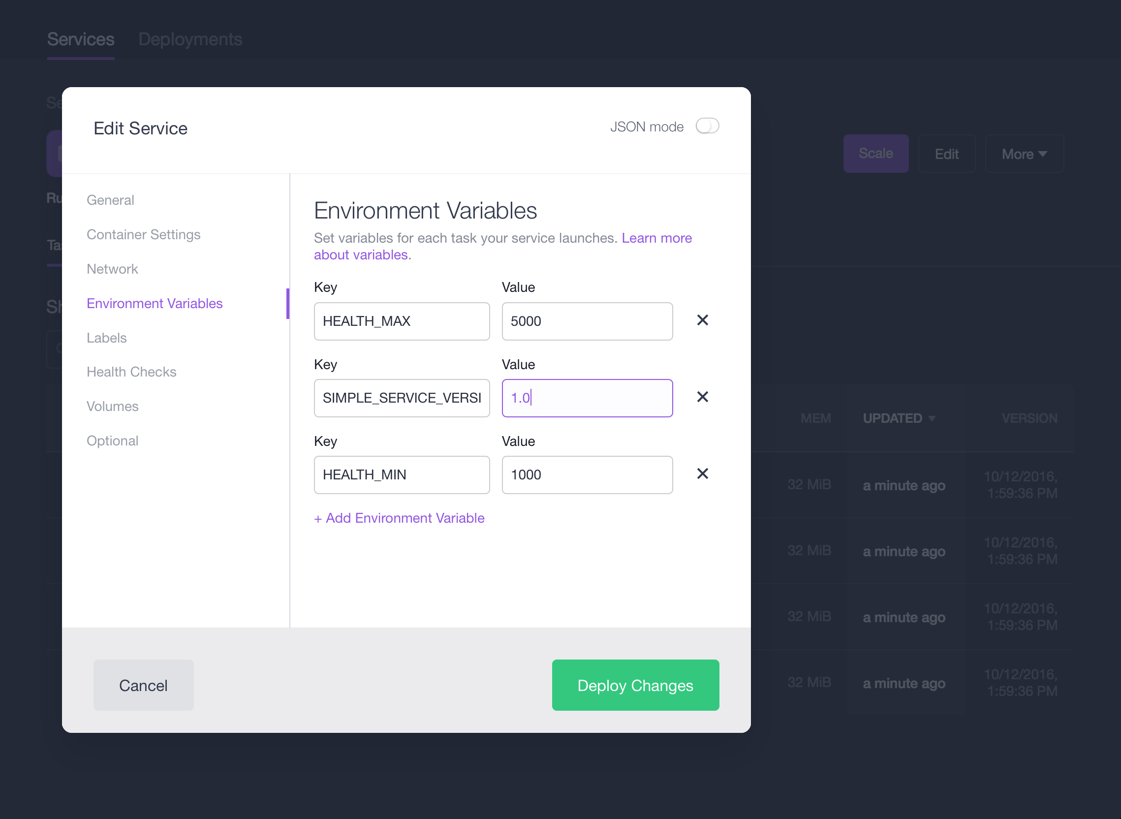 Upgrading simpleservice with default behaviour