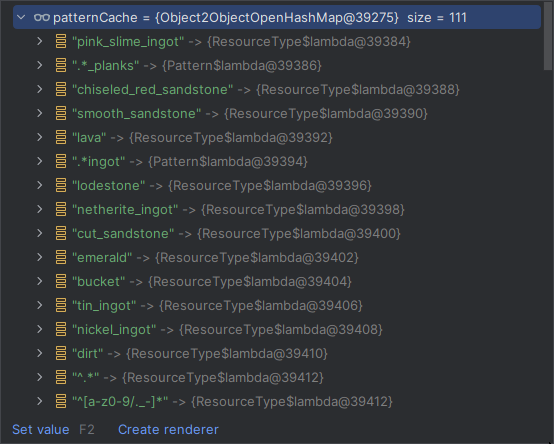 map from string to lambda