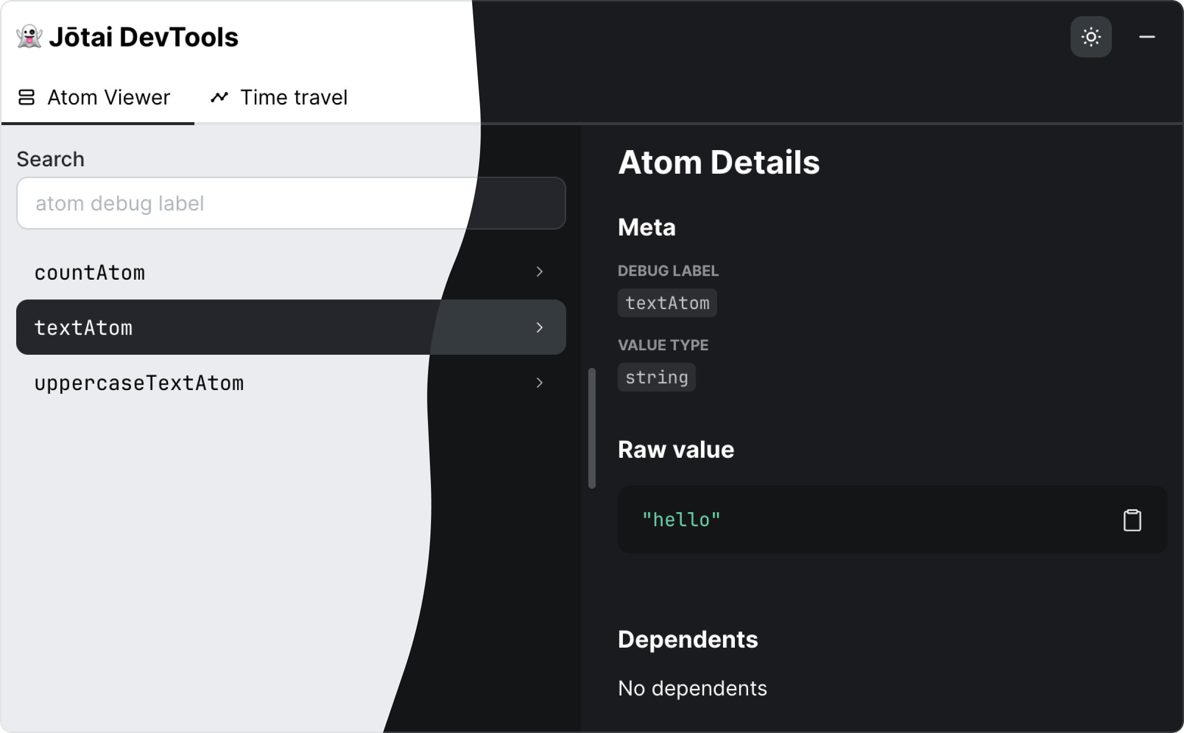 Jotai DevTools Screenshot