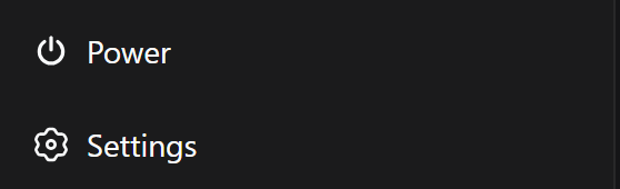 Power button in the sidebar footer