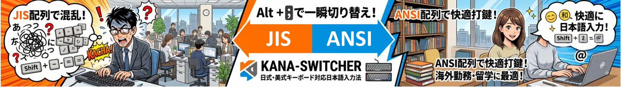 JISとANSIをAltとセミコロンで切り替えるKeyroIMEの紹介画像