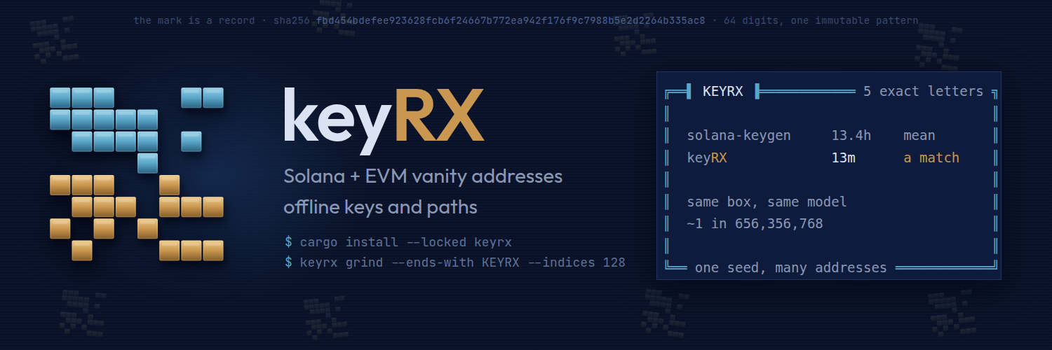 keyRX CLI: Solana and EVM vanity address grinder