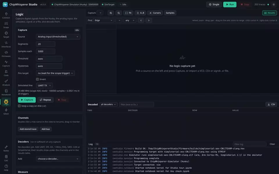 Capturing and decoding the simulator's demo traffic (animated)