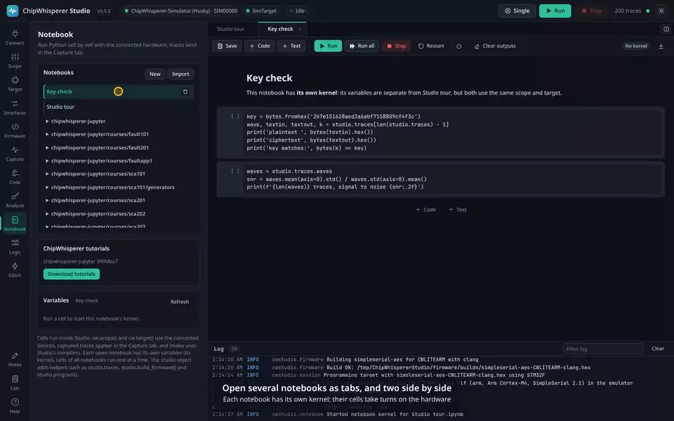 Two notebooks side by side (animated)