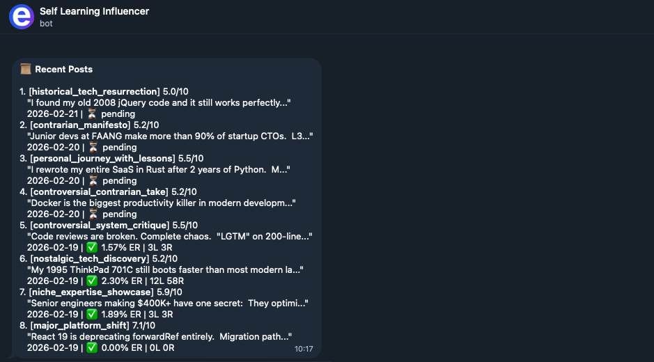 Approval message with score, alternatives, and approve/reject buttons
