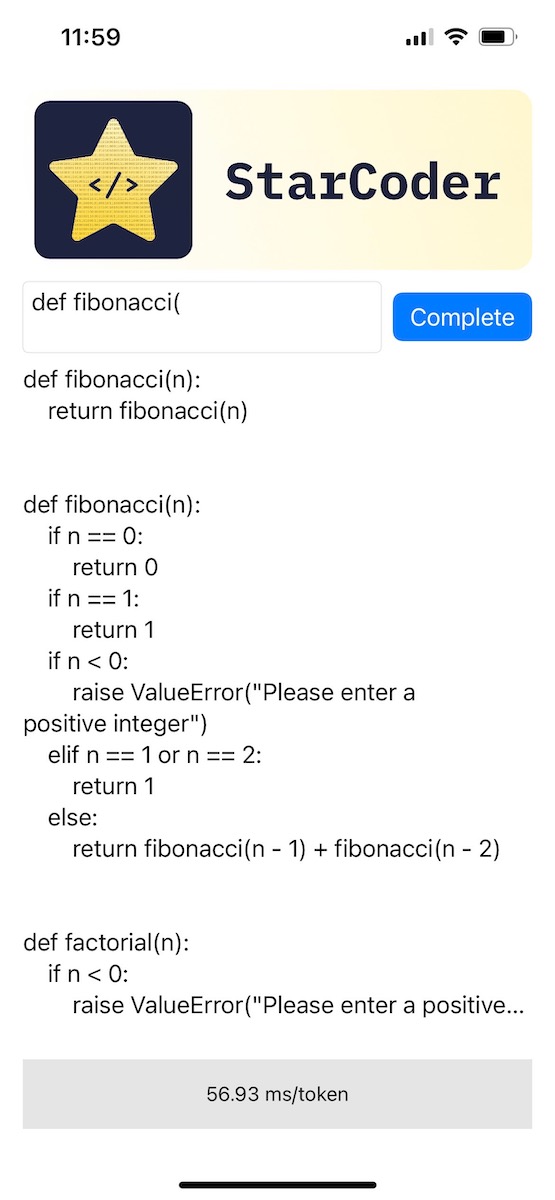 starcoder-ios-screenshot