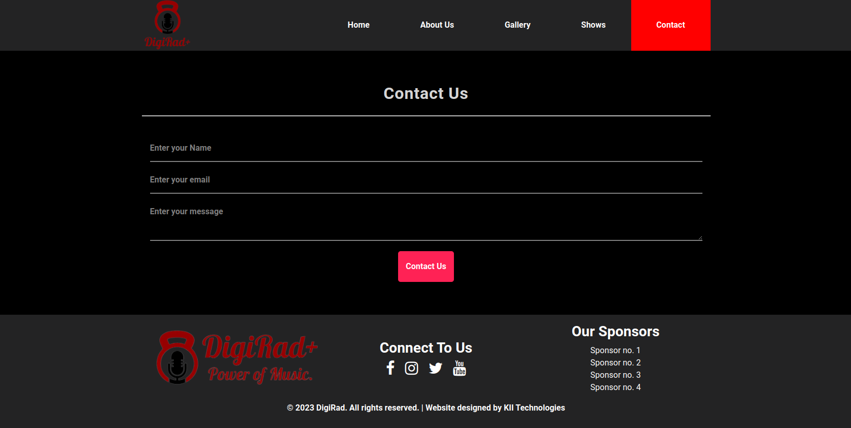 Digirad website conntac page