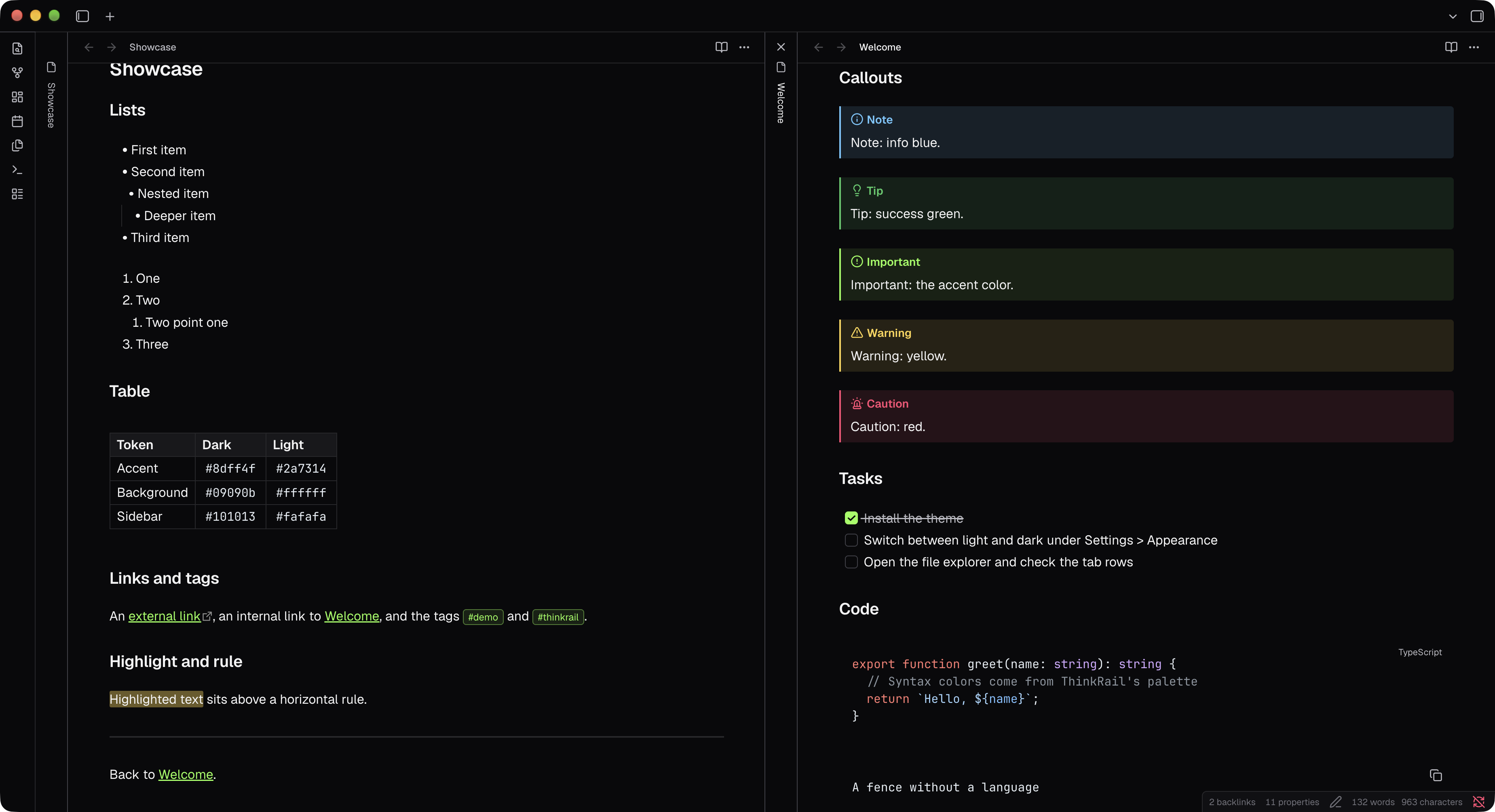 JetBrains ThinkRail, dark