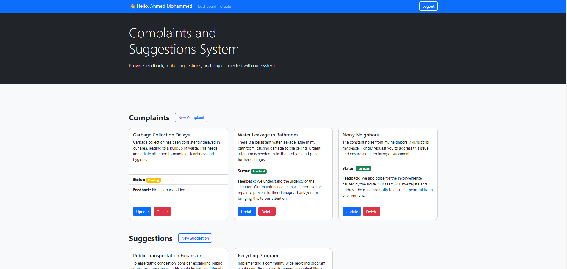 User Dashboard