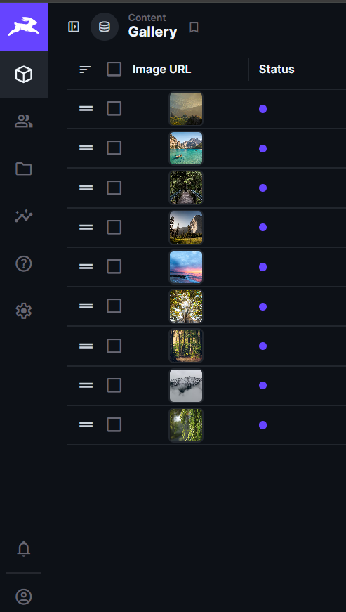 List view with thumbnails