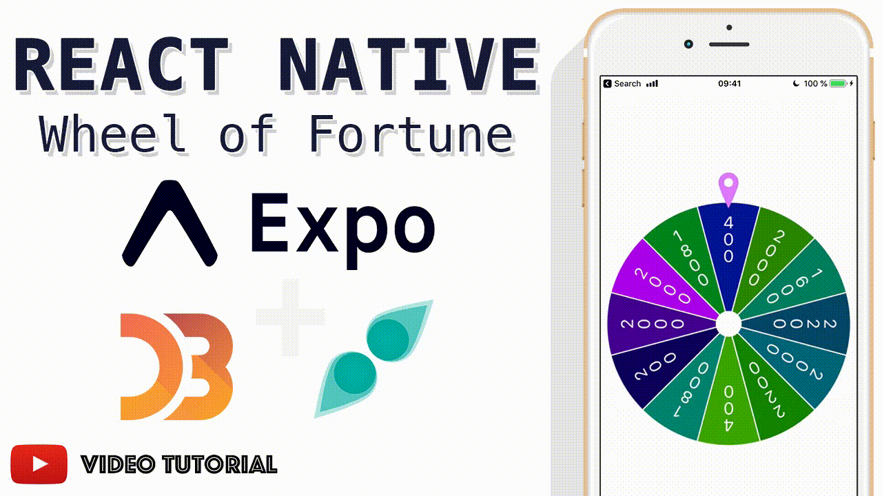 React Native Wheel of Fortune Youtube tutorial