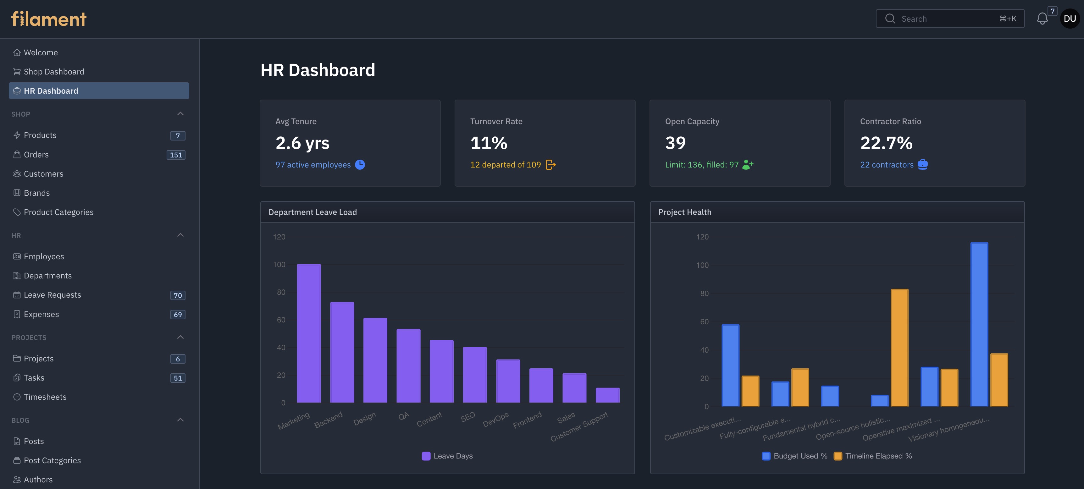 Dashboard (dark)