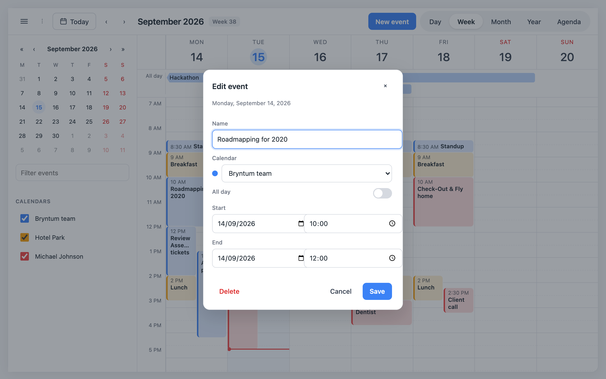 Event editor