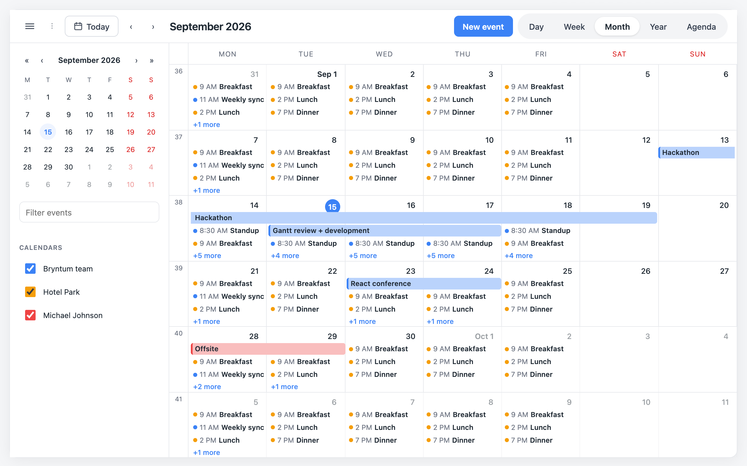 Month view