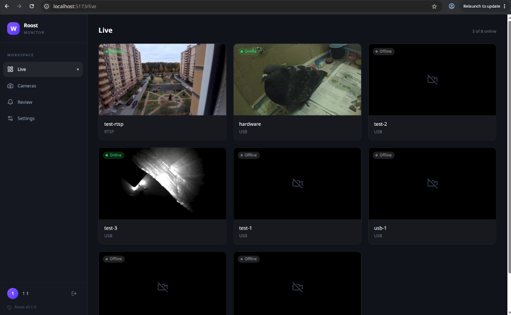 Live dashboard
