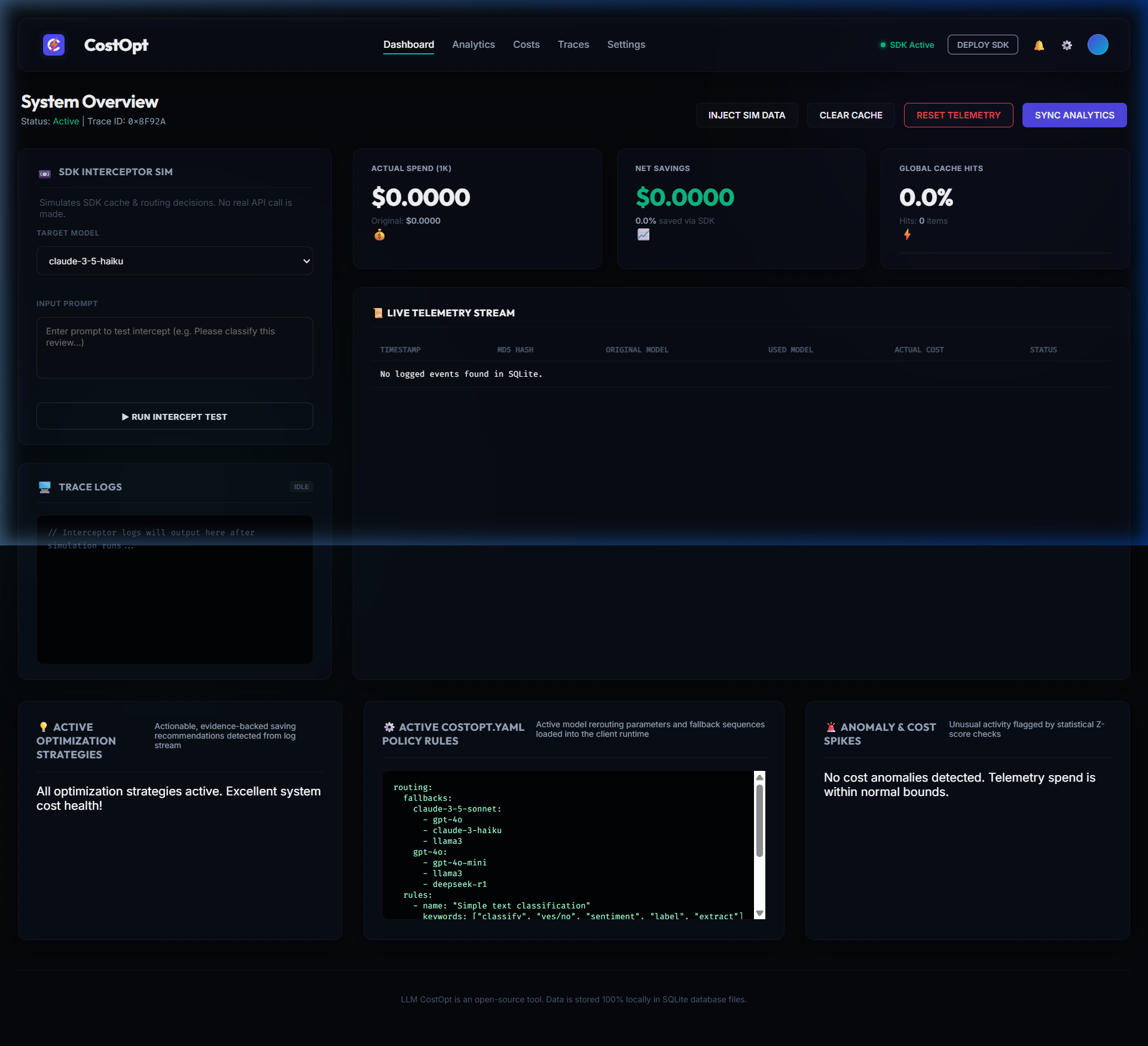 CostOpt Dashboard Console