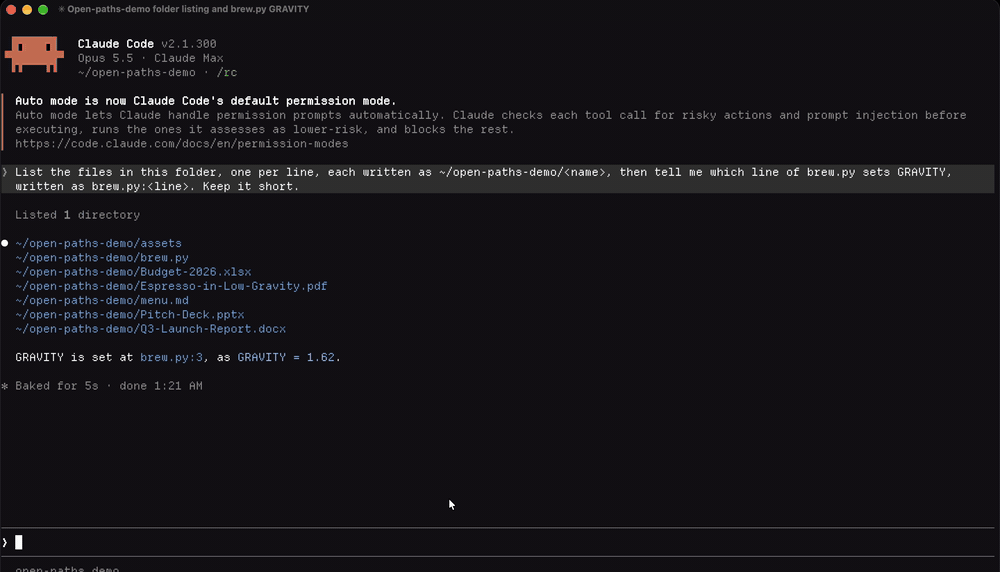 open-paths demo
