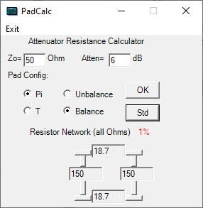 6dB balalanced Pi-network