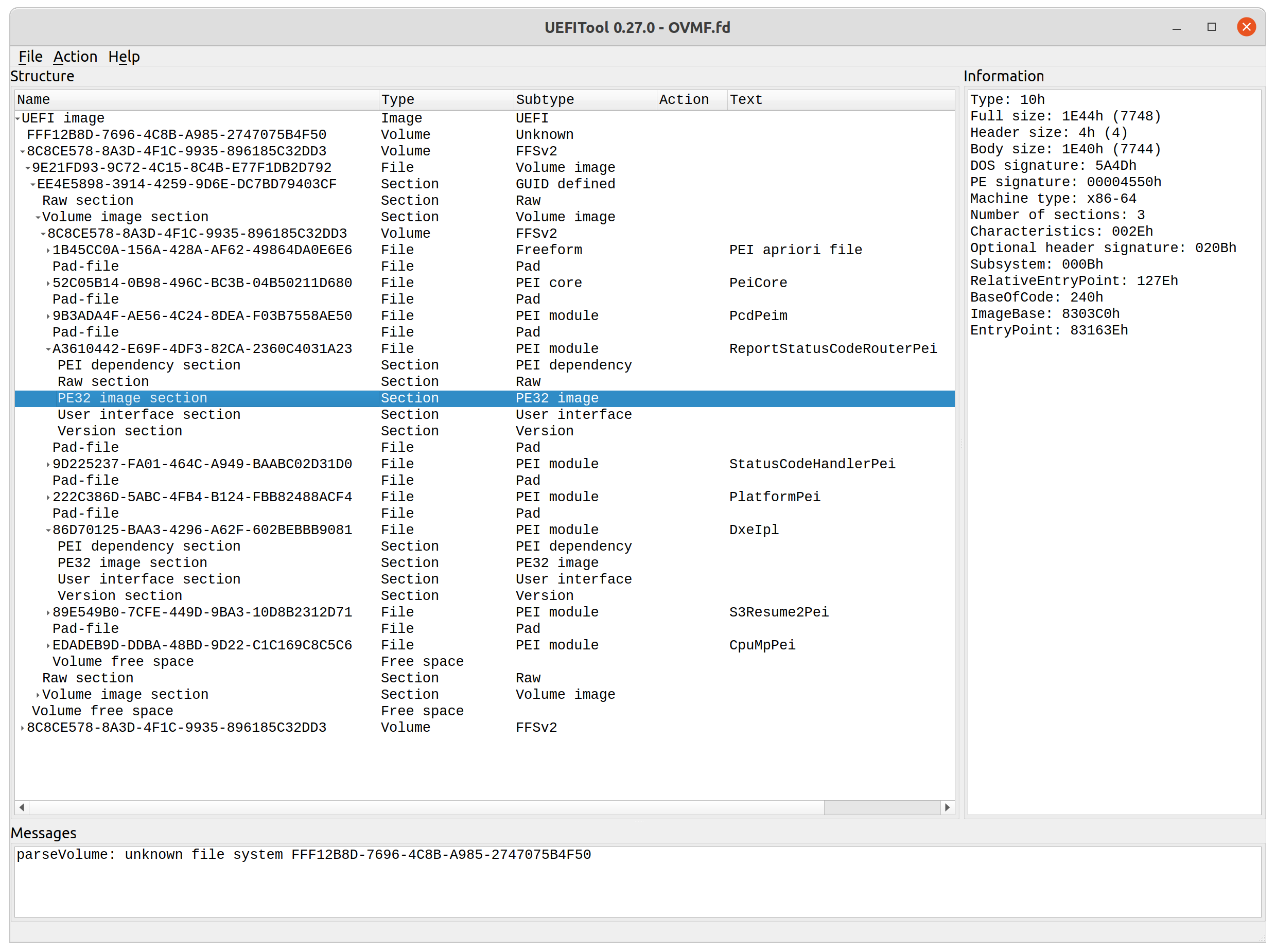 UEFI Tool latest EDKII OVMF