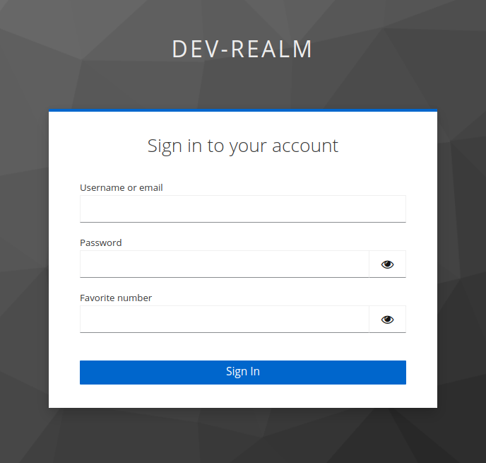 Login form preview