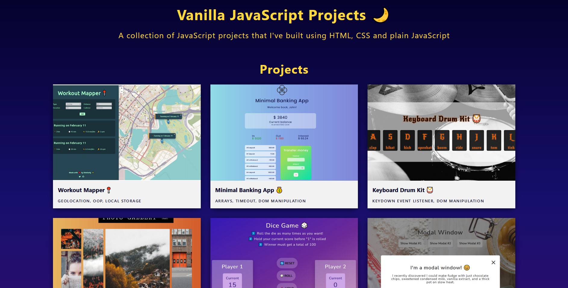 JavaScript projects showcase