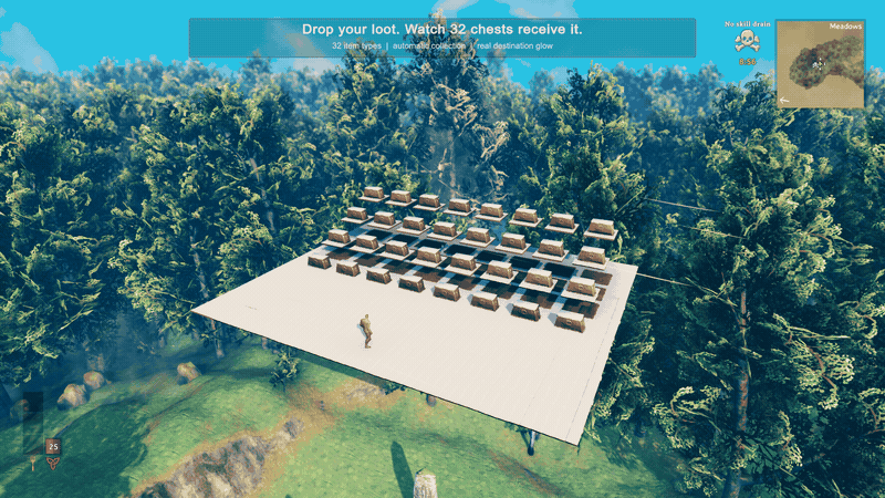 Automatic collection across 32 real chests